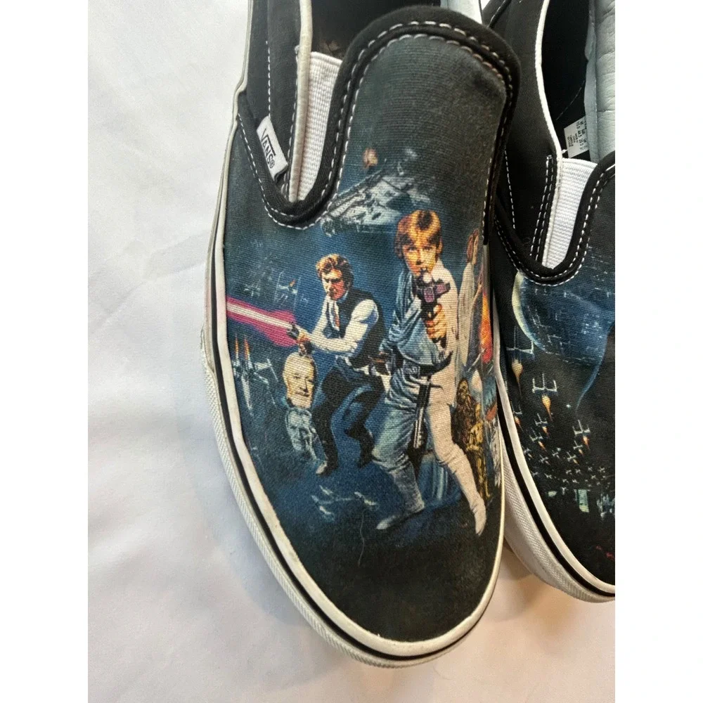 Vans Vintage Star Wars Slip On Mens 11 Black A New Hope Darth Vader Poster TC7H